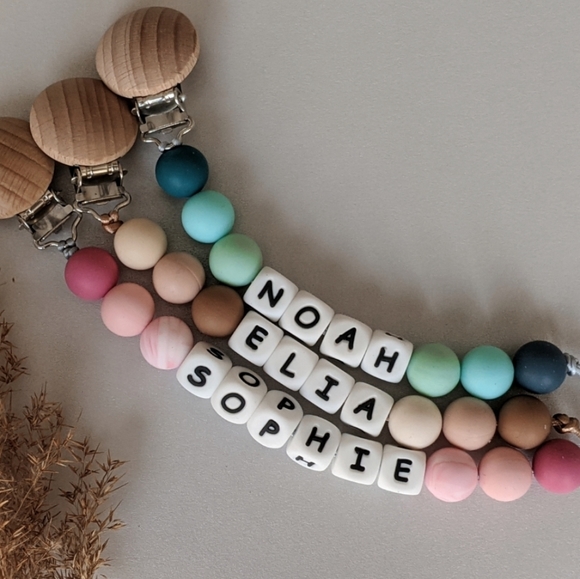 Other - Custom silicone bead pacifier clips